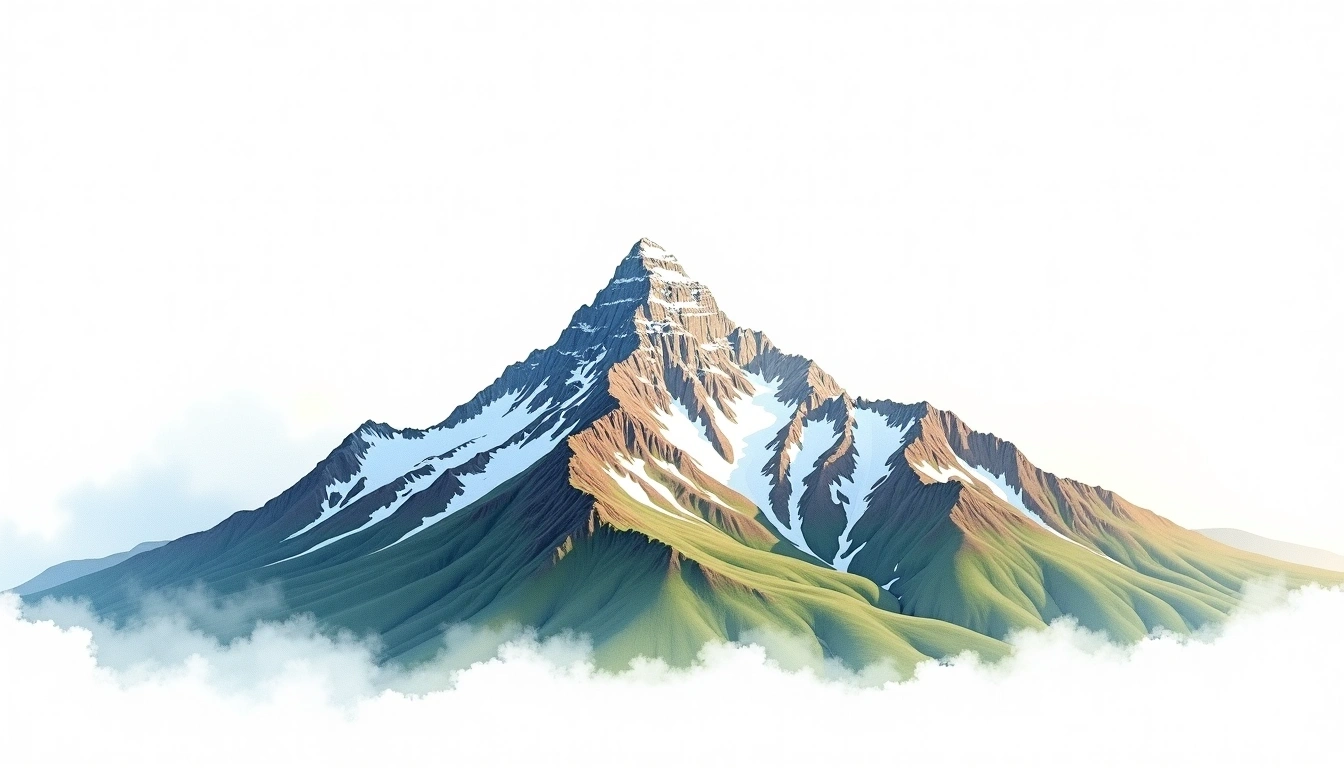 Mount Langley — 4,275m — United States — watercolor illustration