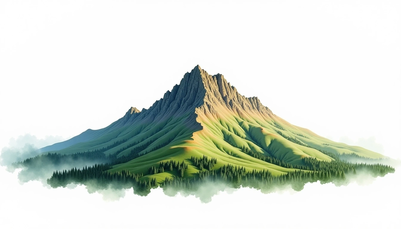 Mount Lincoln — 1,595m — United States — watercolor illustration
