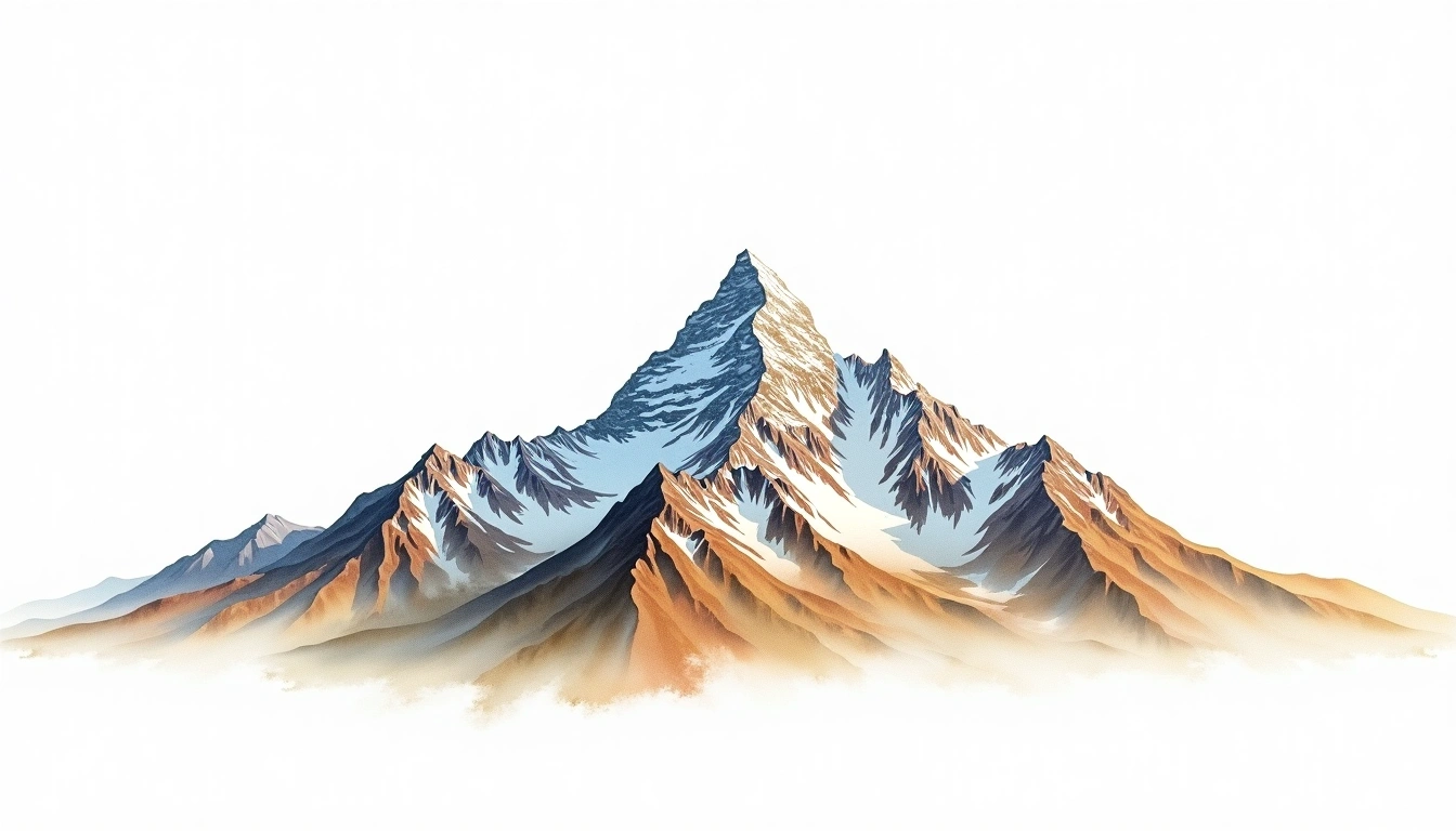 Mount Lincoln — 4,354m — United States — watercolor illustration