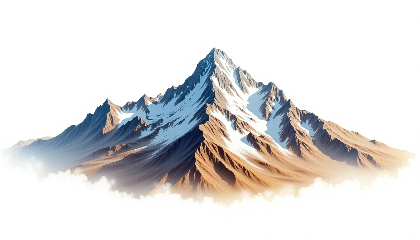 Mount Lucania — 5,226m — Canada — watercolor illustration