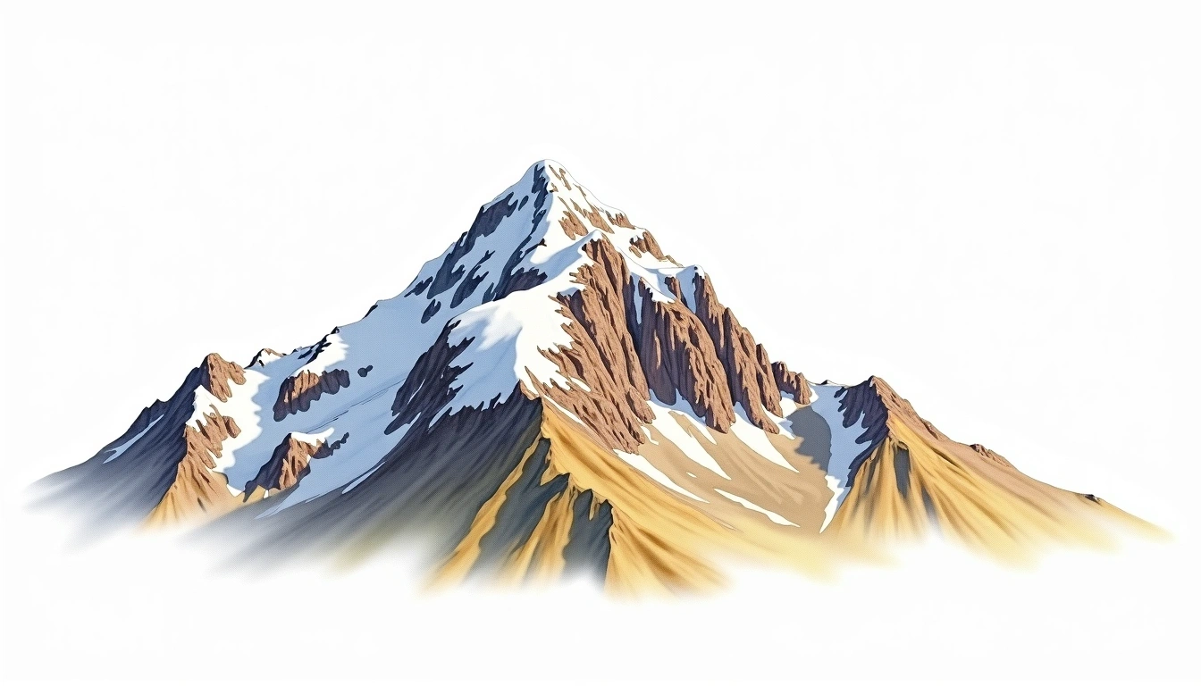 Mount Lyell — 3,997m — United States — watercolor illustration