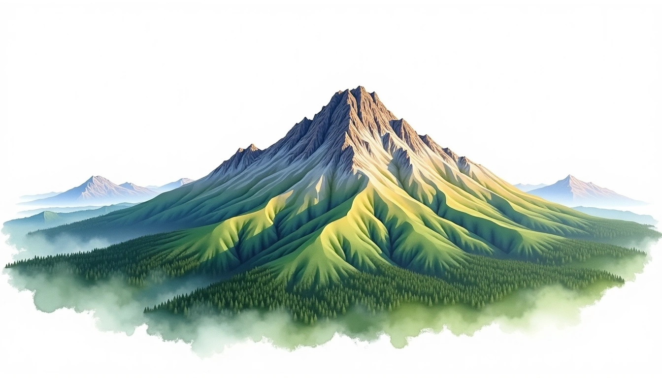 Mount Madison — 1,636m — United States — watercolor illustration