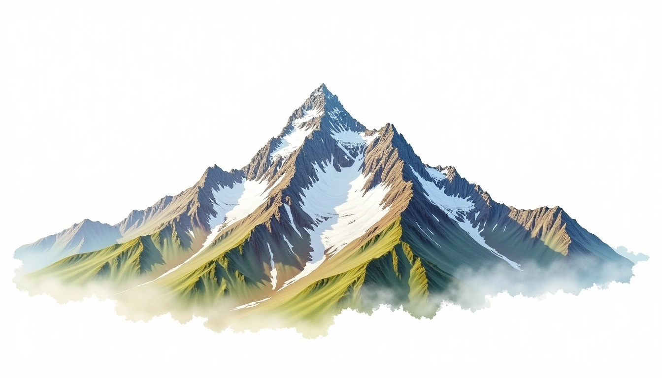 Mount Marcus Baker — 4,016m — United States — watercolor illustration