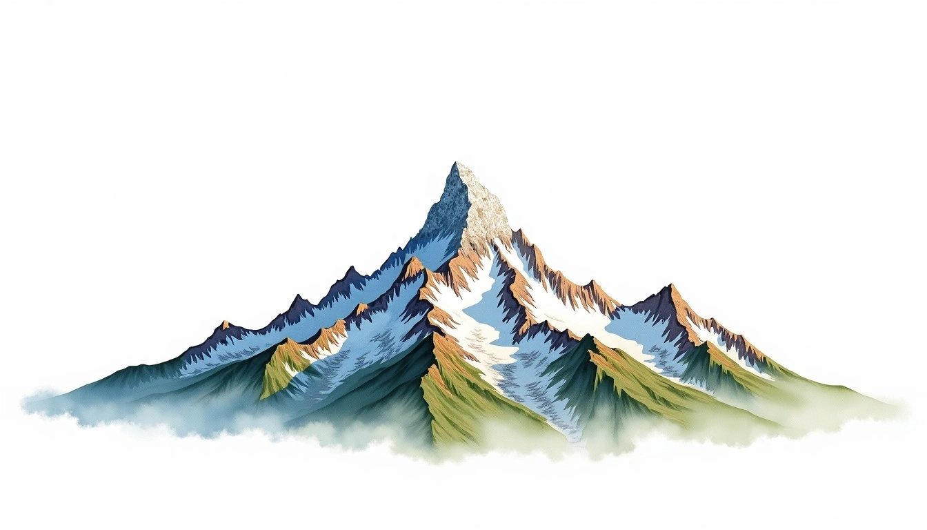 Mount Massive — 4,396m — United States — watercolor illustration