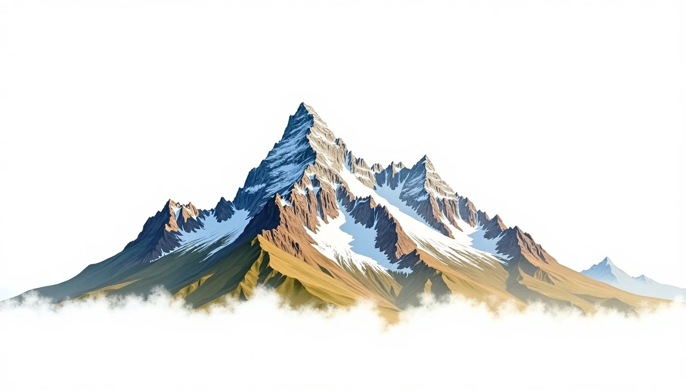 Mount Mather — 4,258m — United States — watercolor illustration