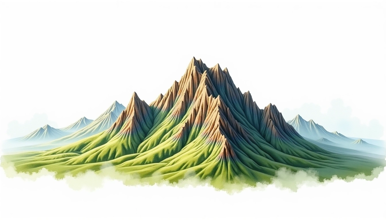 Mount Meharry — 1,249m — Australia — watercolor illustration