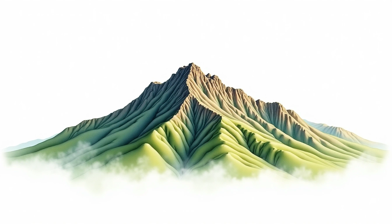Mount Meron — 1,208m — Israel — watercolor illustration