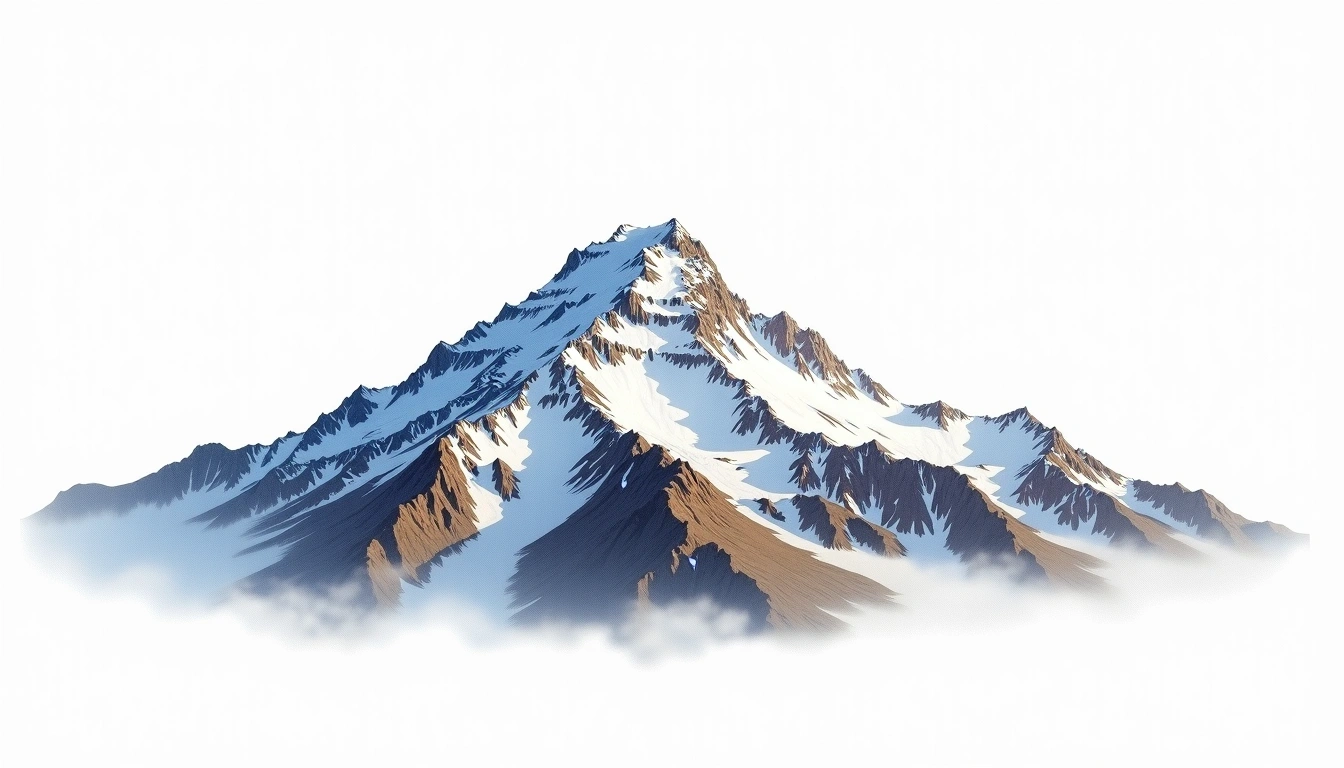 Mount Miller — 4,161m — Antarctica — watercolor illustration