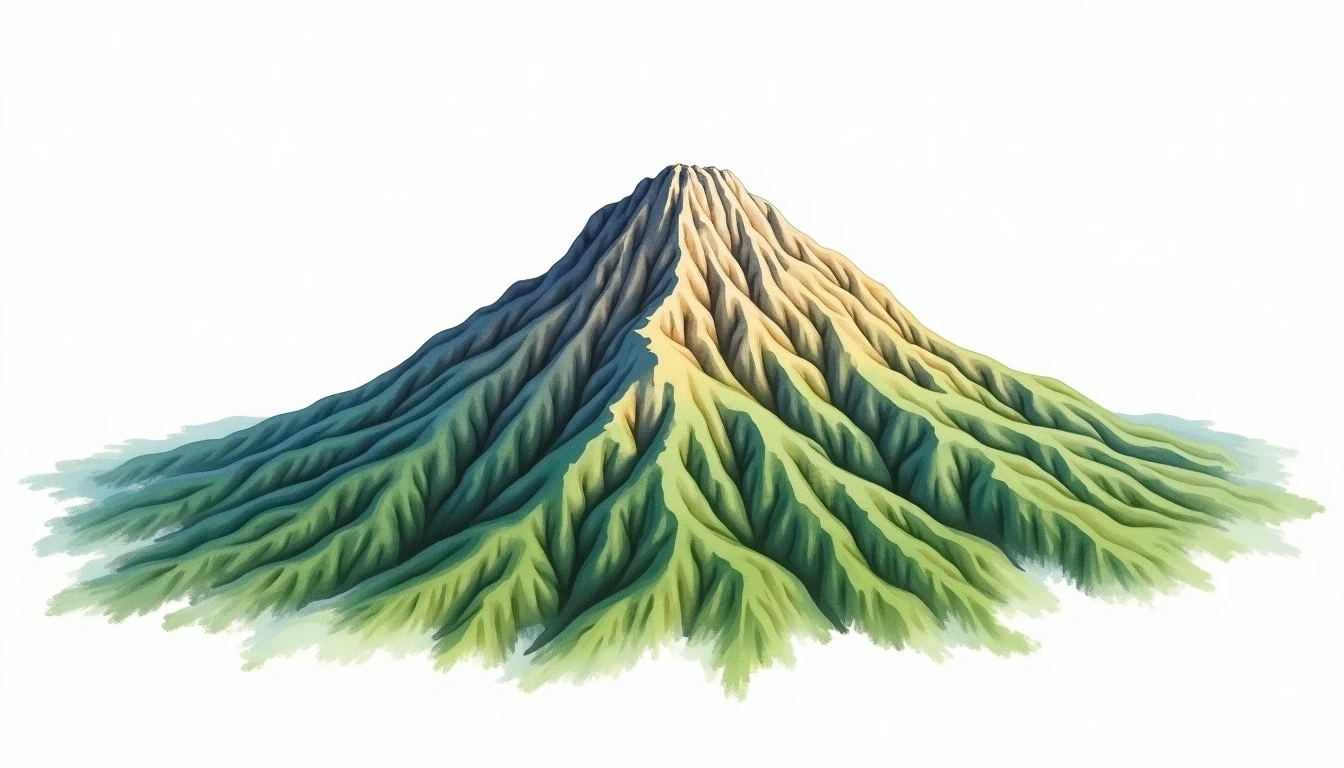 Mount Mitchell — 2,037m — United States — watercolor illustration