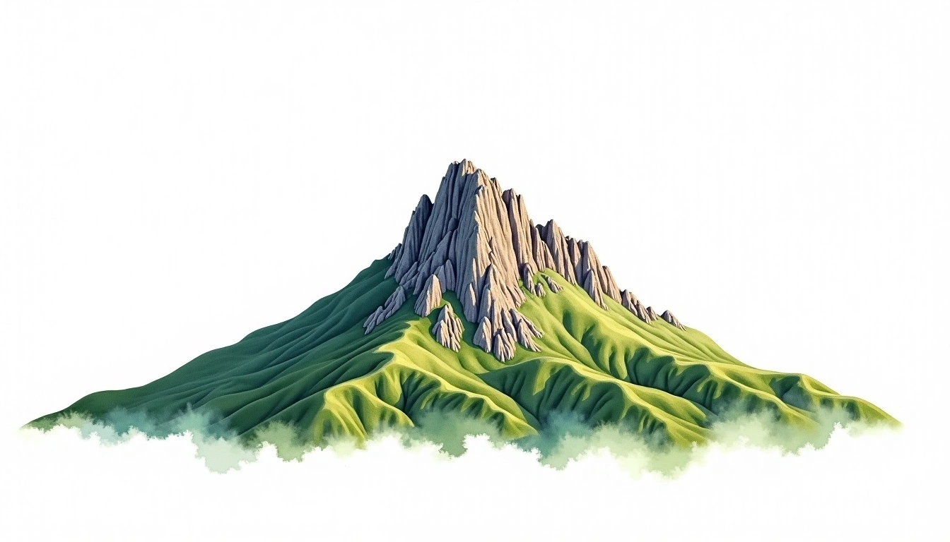 Mount Monadnock — 965m — United States — watercolor illustration