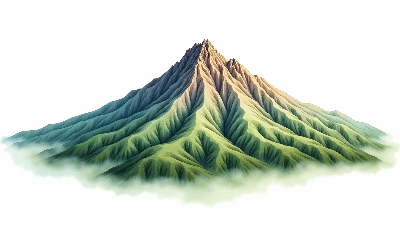 Mount Monroe — 1,638m — United States — watercolor illustration