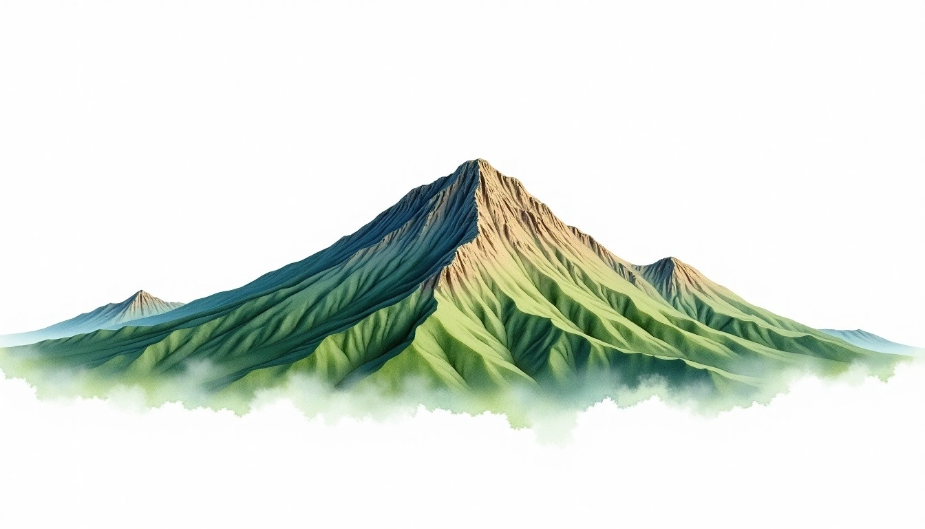 Mount Moosilauke — 1,464m — United States — watercolor illustration