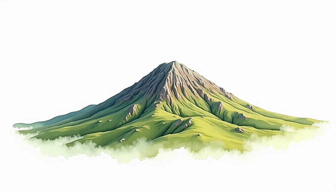 Mount Mulanje Sapitwa — 3,002m — Malawi — watercolor illustration