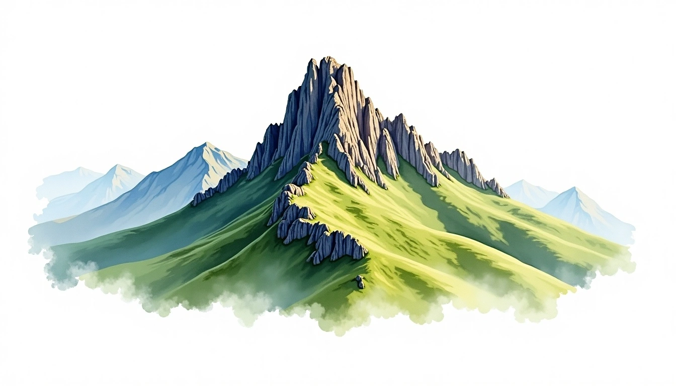 Mount Mulanje — 3,002m — Malawi — watercolor illustration