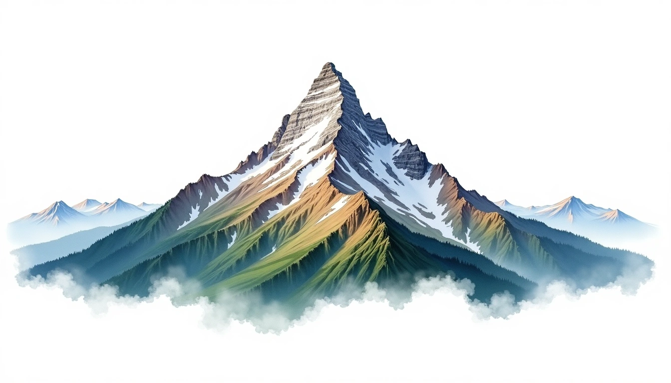 Mount Musala — 2,925m — Bulgaria — watercolor illustration