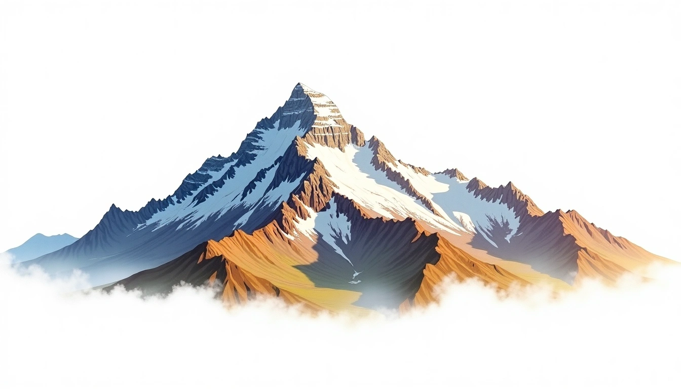 Mount Natazhat — 4,095m — United States — watercolor illustration