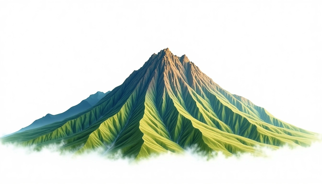 Mount Ng'iro — 2,848m — Kenya — watercolor illustration