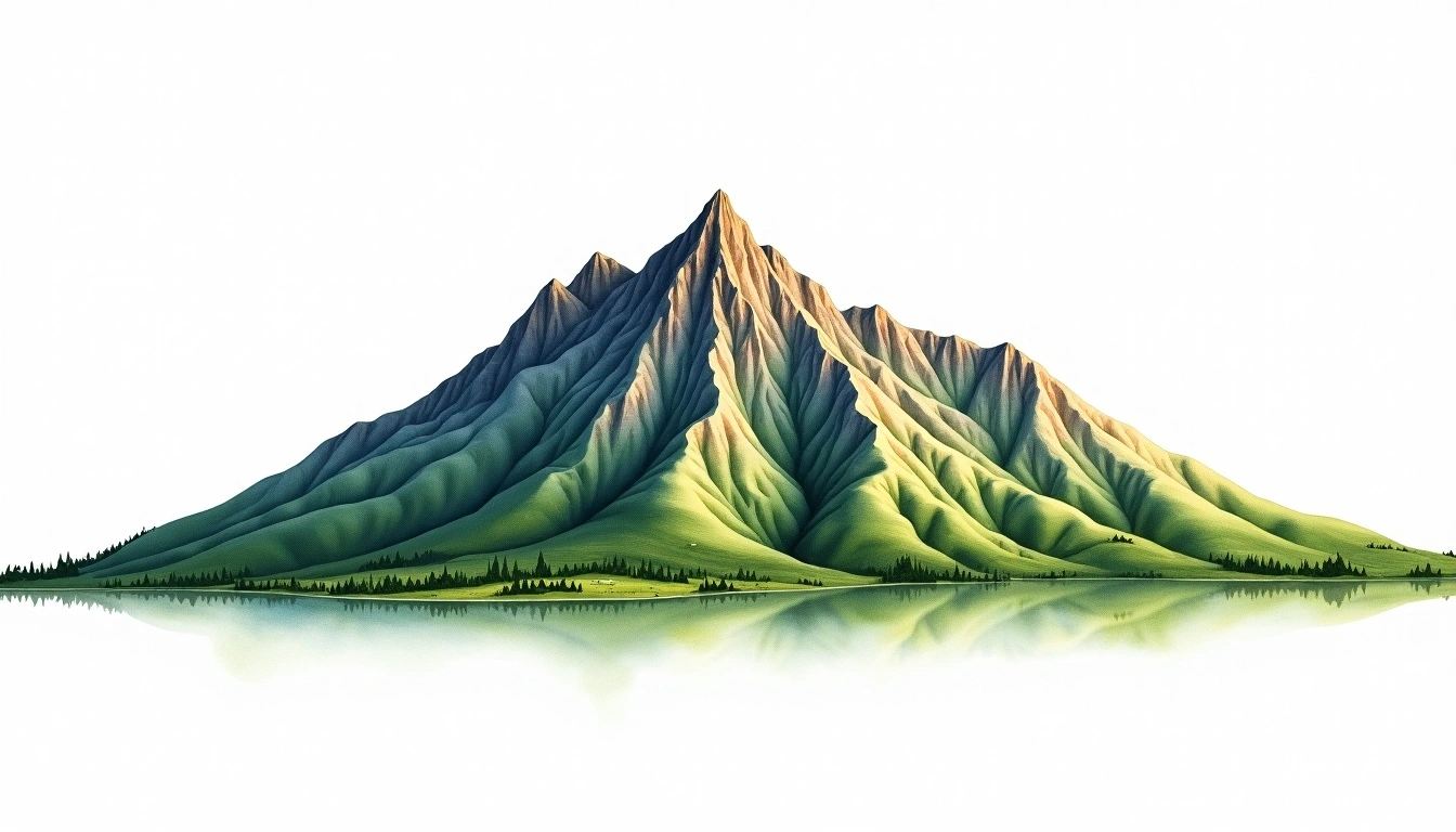 Mount Nimba — 1,752m — Guinea — watercolor illustration