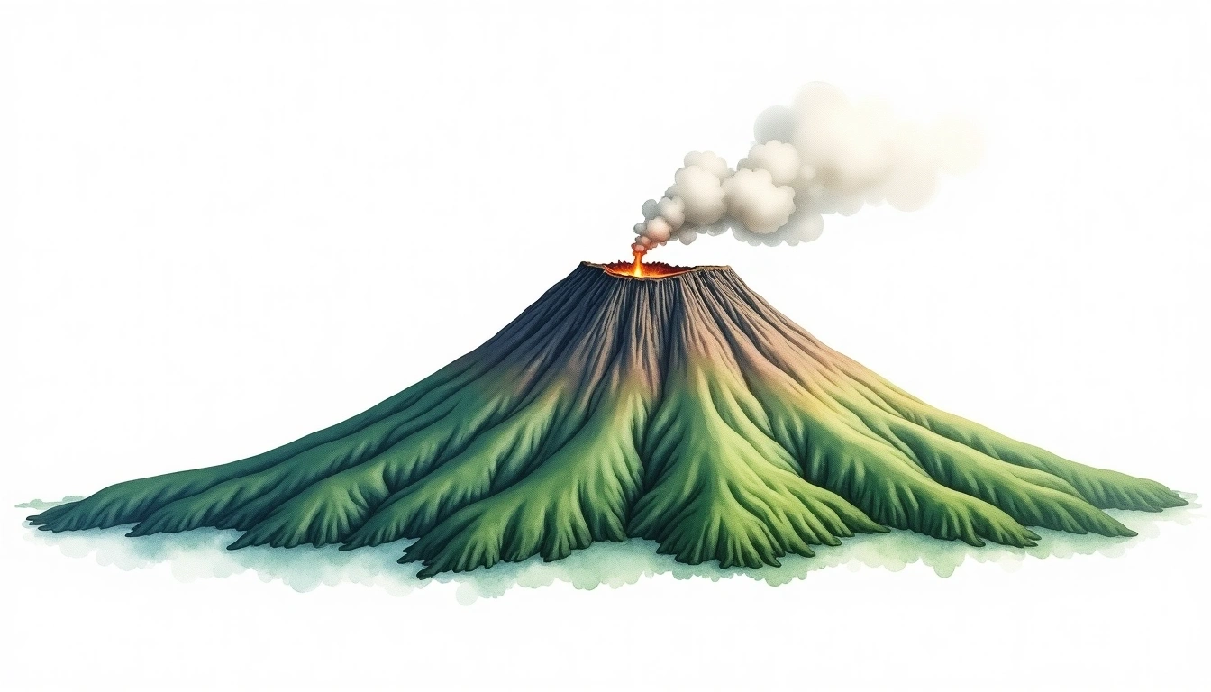 Mount Halla — 1,951m — United States — watercolor illustration