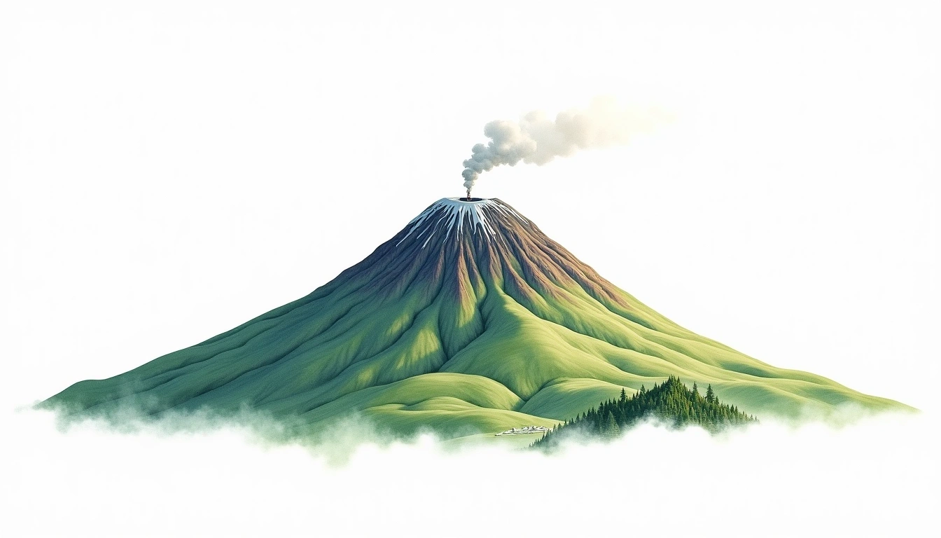 Mount Norikura — 3,026m — Japan — watercolor illustration