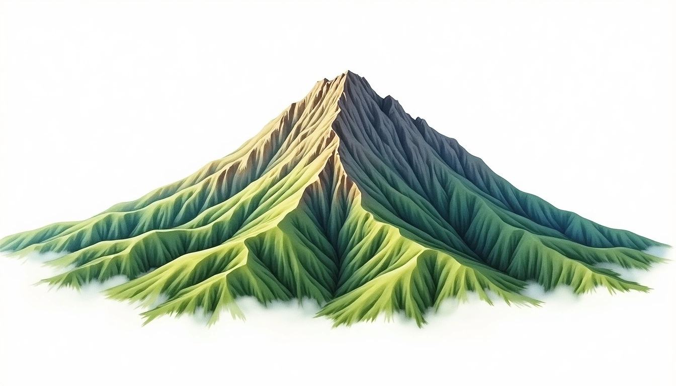 Mount Nyiru — 2,752m — Kenya — watercolor illustration