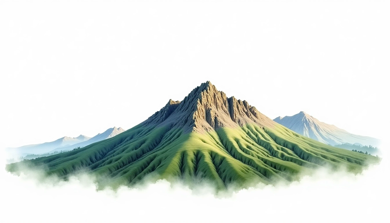 Mount Olympus WA — 2,432m — United States — watercolor illustration
