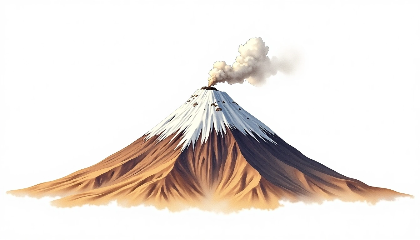 Mount Orizaba — 5,636m — Mexico — watercolor illustration
