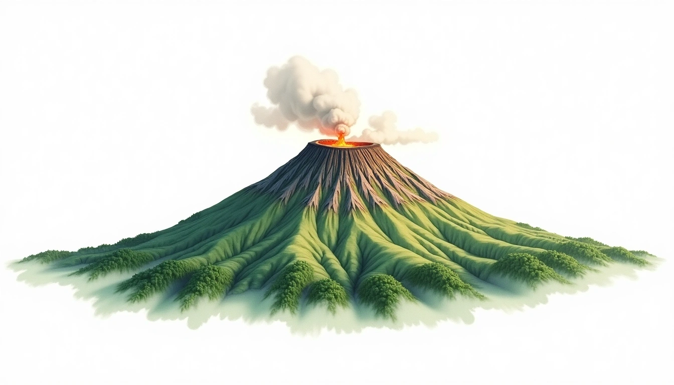 Mount Orohena — 2,241m — French Polynesia — watercolor illustration