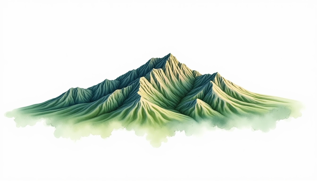 Mount Osceola — 1,340m — United States — watercolor illustration