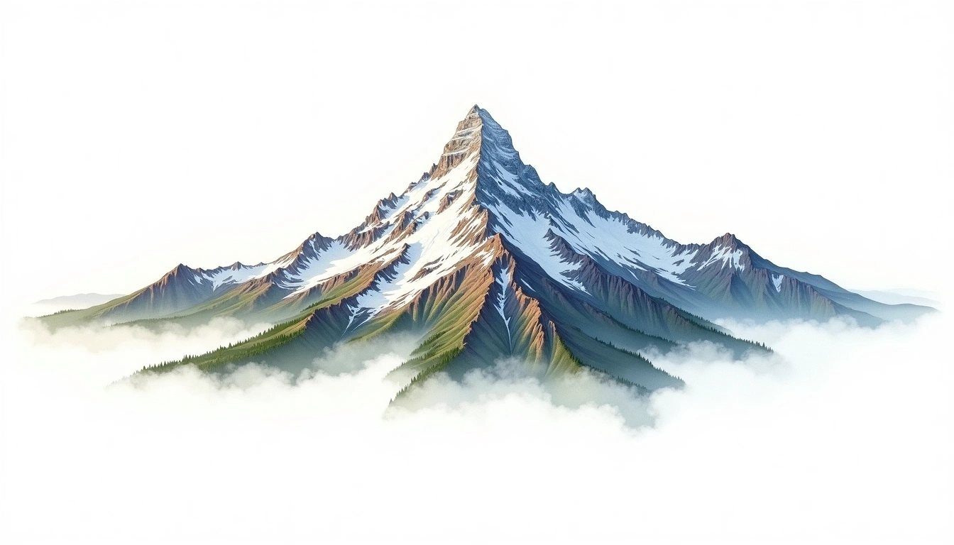 Mount Poster — 2,780m — Antarctica — watercolor illustration