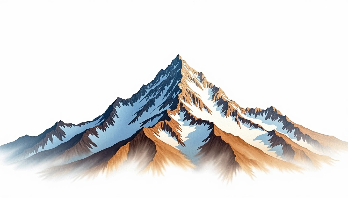 Mount Princeton — 4,327m — United States — watercolor illustration