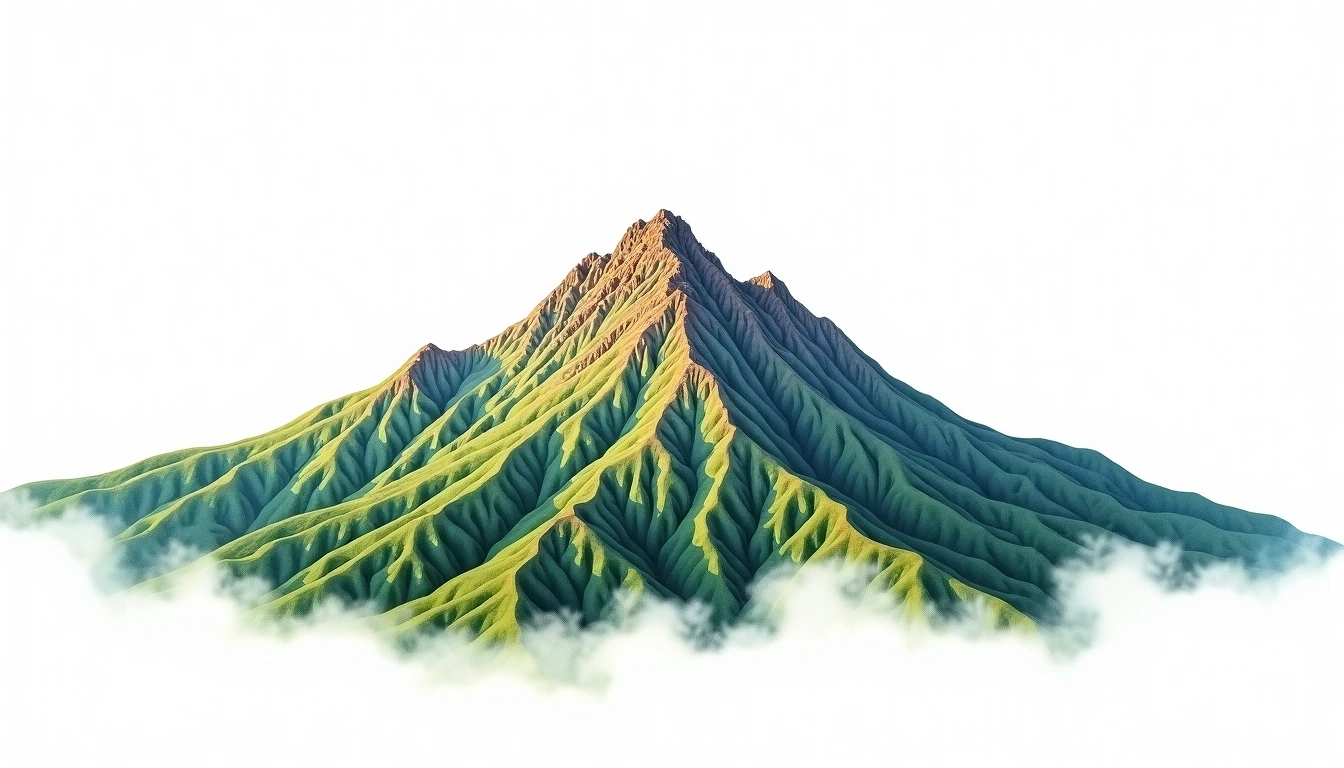 Mount Pulag — 2,922m — Philippines — watercolor illustration