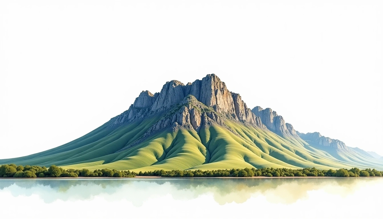 Mount Remarkable — 960m — Australia — watercolor illustration