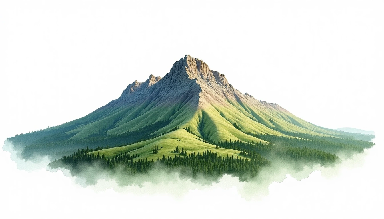 Mount Rogers — 1,746m — United States — watercolor illustration
