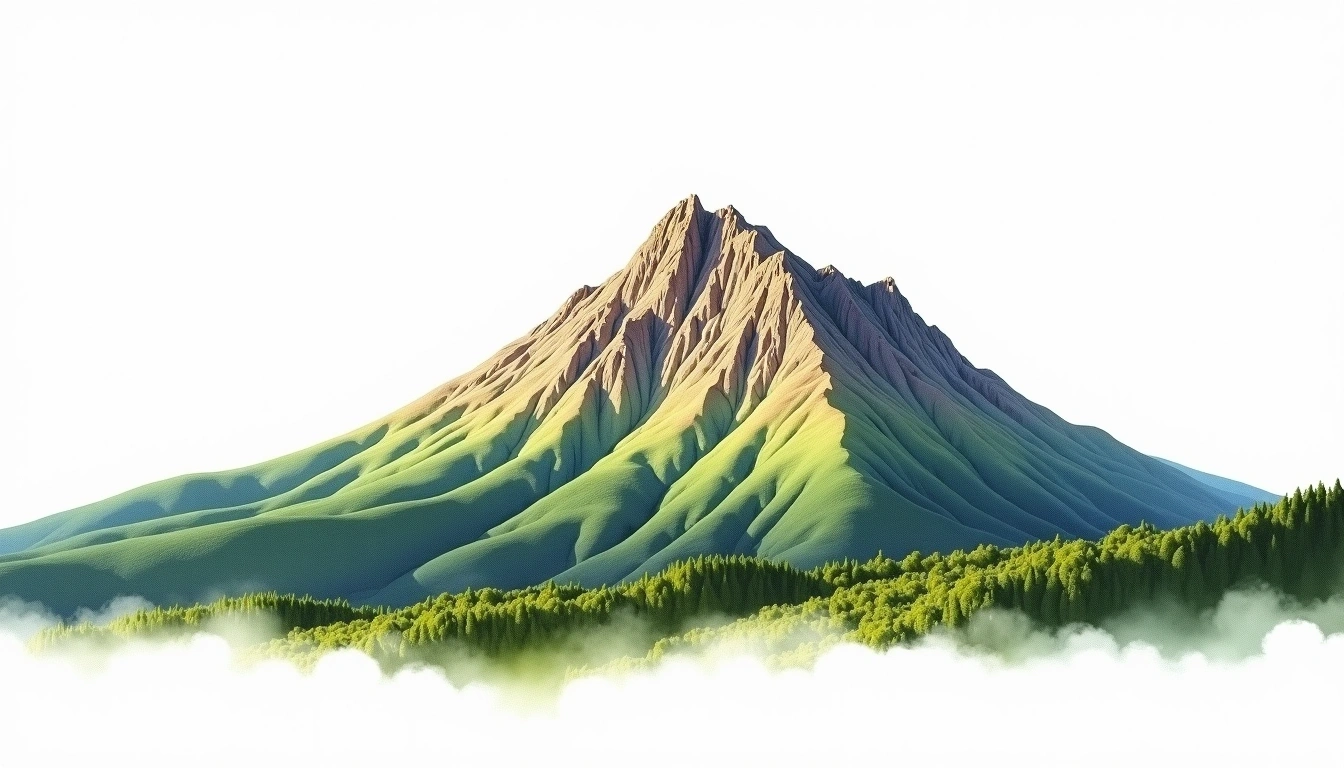 Mount Rolleston — 2,271m — New Zealand — watercolor illustration