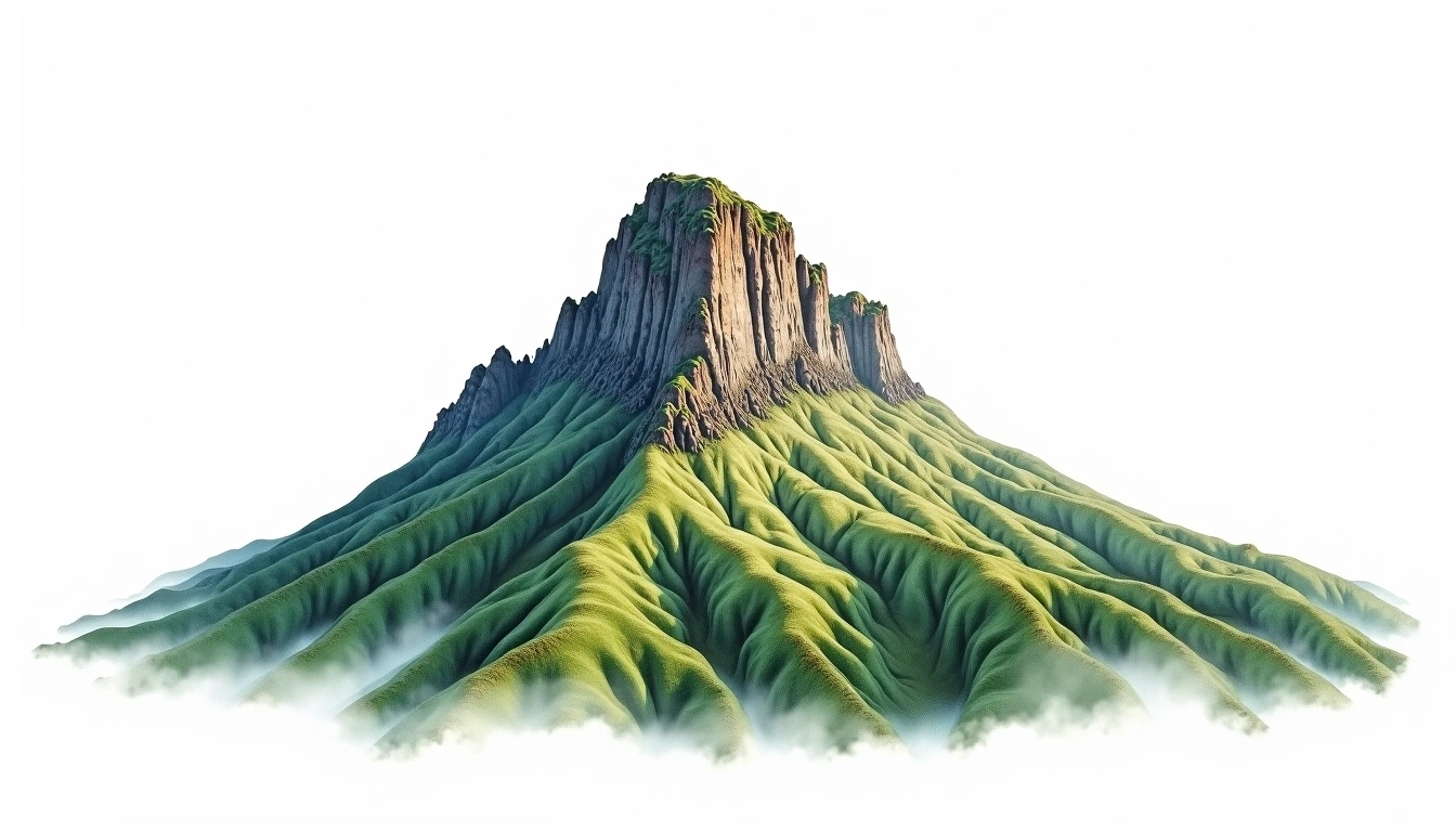 Mount Roraima (Guyana) — 2,810m — Guyana — watercolor illustration