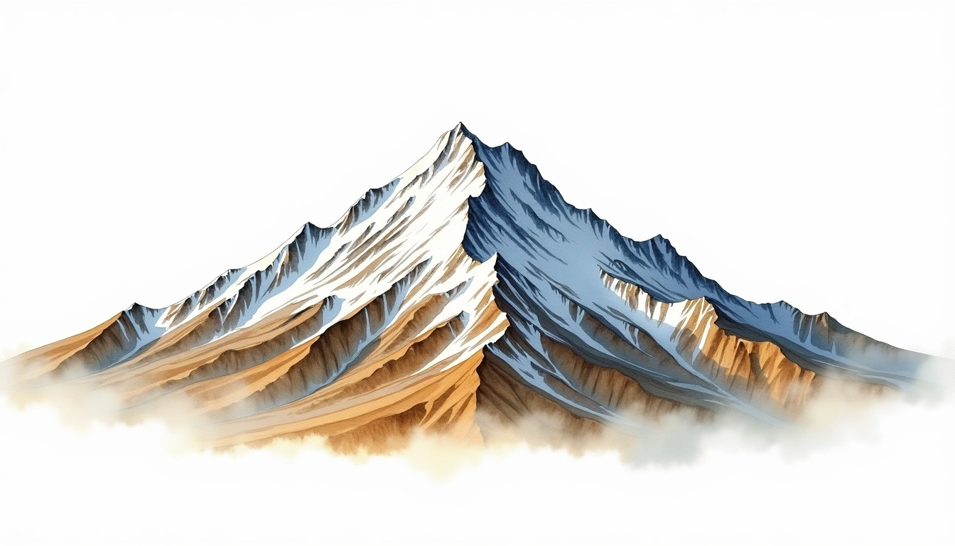 Mount Russell — 4,293m — United States — watercolor illustration