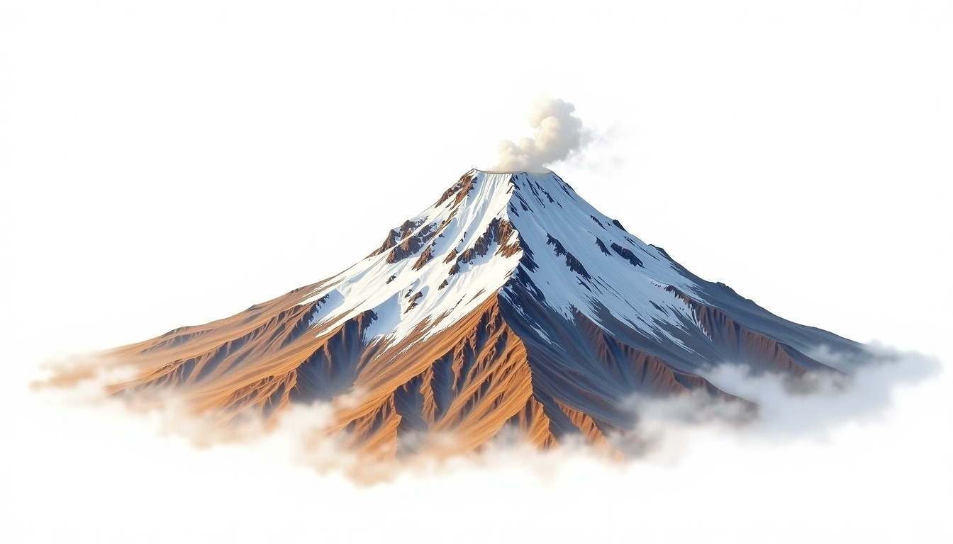Mount Sabalan — 4,811m — Iran — watercolor illustration