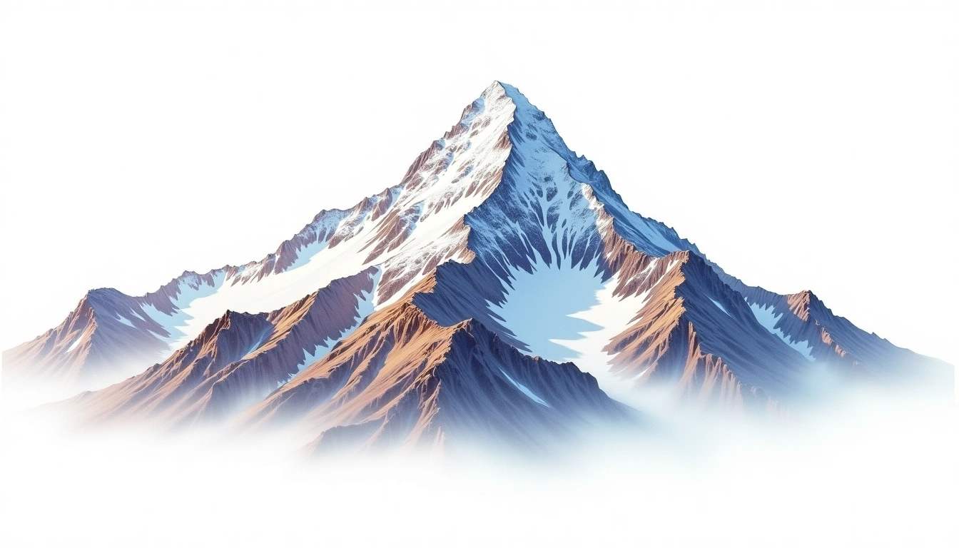 Mount Saint Elias — 5,489m — Canada — watercolor illustration