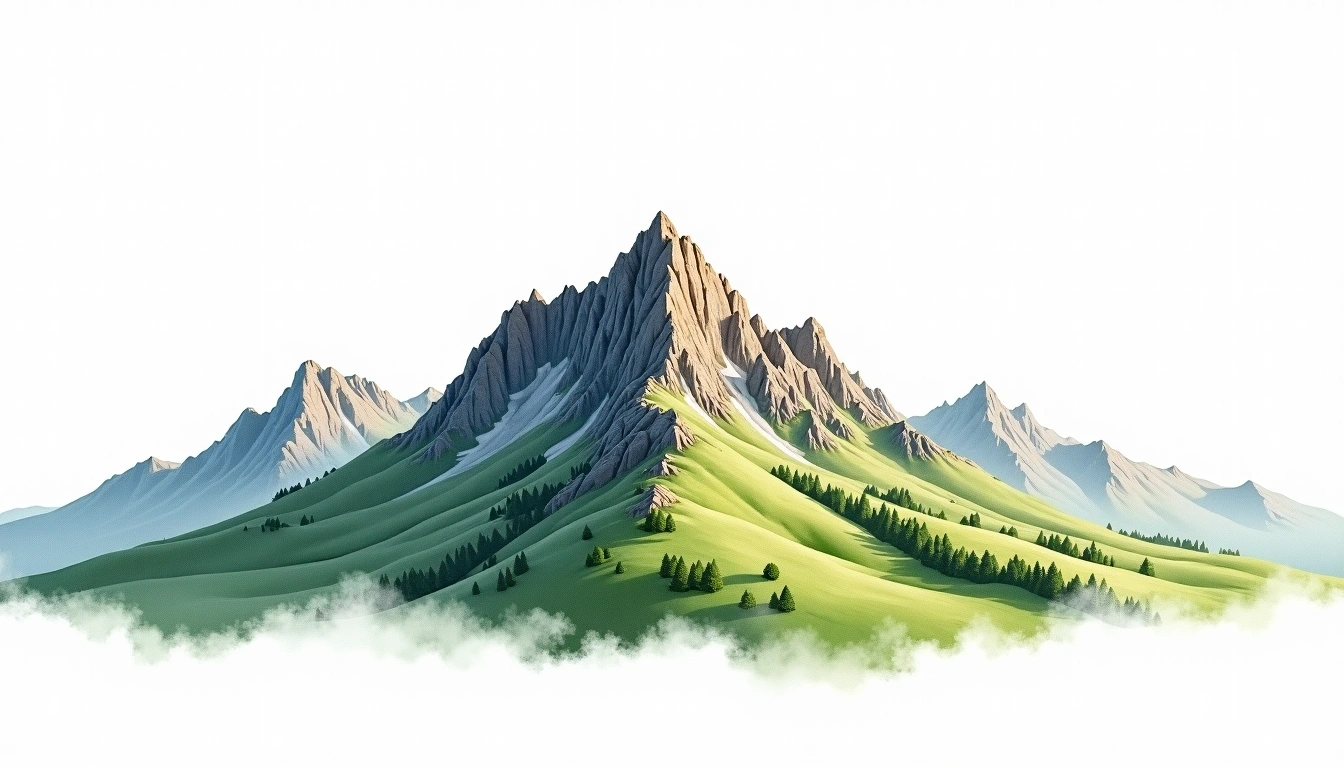 Mount Satima — 4,001m — Kenya — watercolor illustration