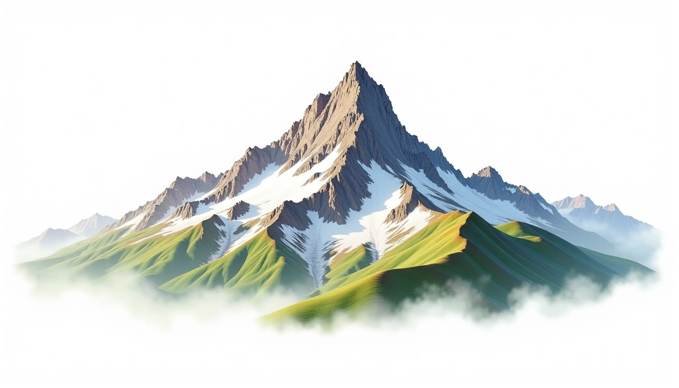 Mount Sefton — 3,151m — New Zealand — watercolor illustration