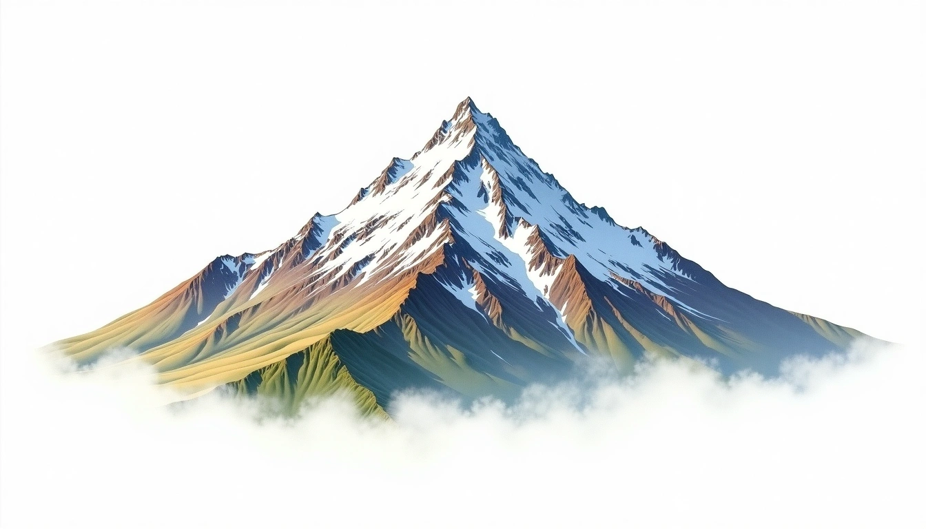 Mount Shavano — 4,337m — United States — watercolor illustration