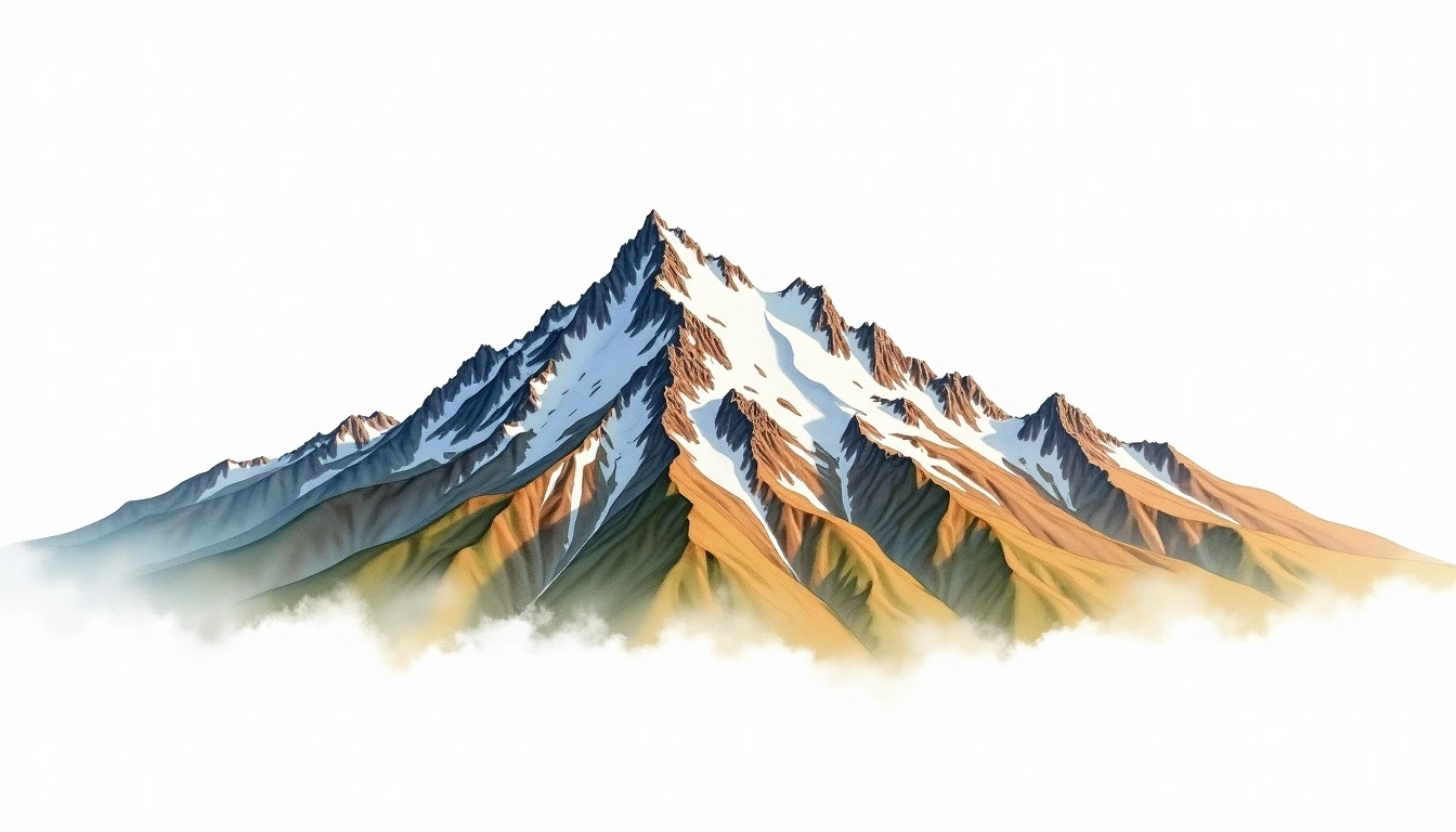Mount Sherman — 4,278m — United States — watercolor illustration