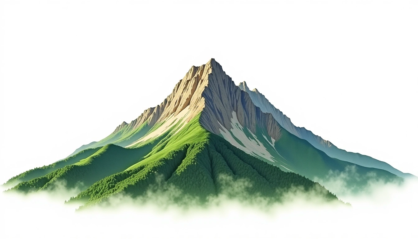 Mount Shimbiris — 2,460m — Somalia — watercolor illustration
