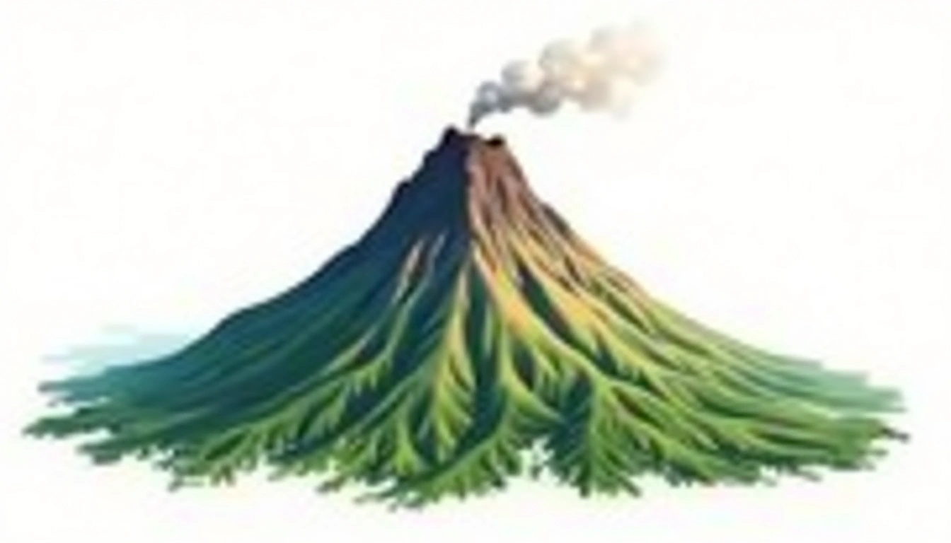 Mount Sibayak — 2,212m — Indonesia — watercolor illustration