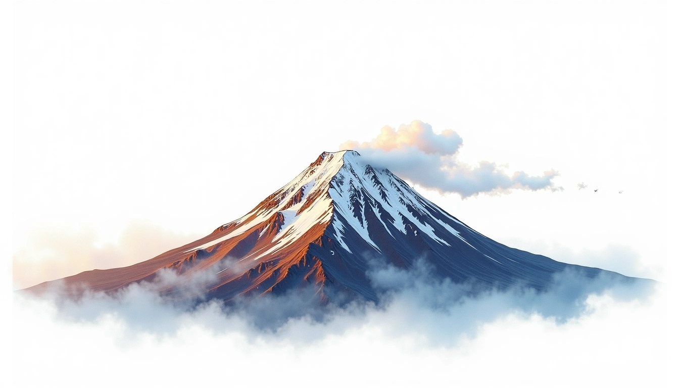 Mount Sidley — 4,285m — Antarctica — watercolor illustration