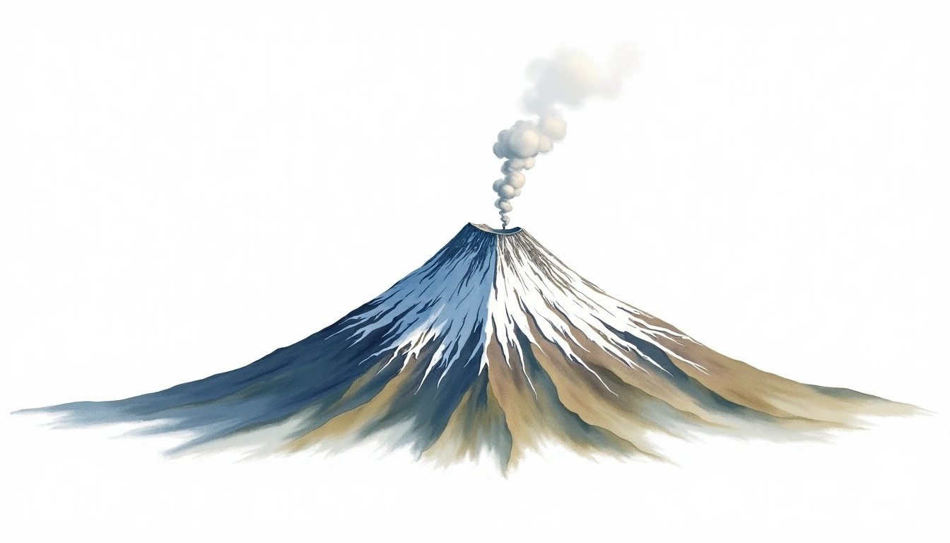 Mount Siple — 3,110m — Antarctica — watercolor illustration