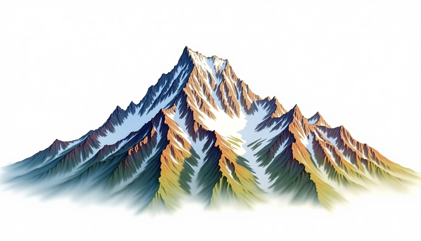Mount Sir Donald — 3,284m — Canada — watercolor illustration