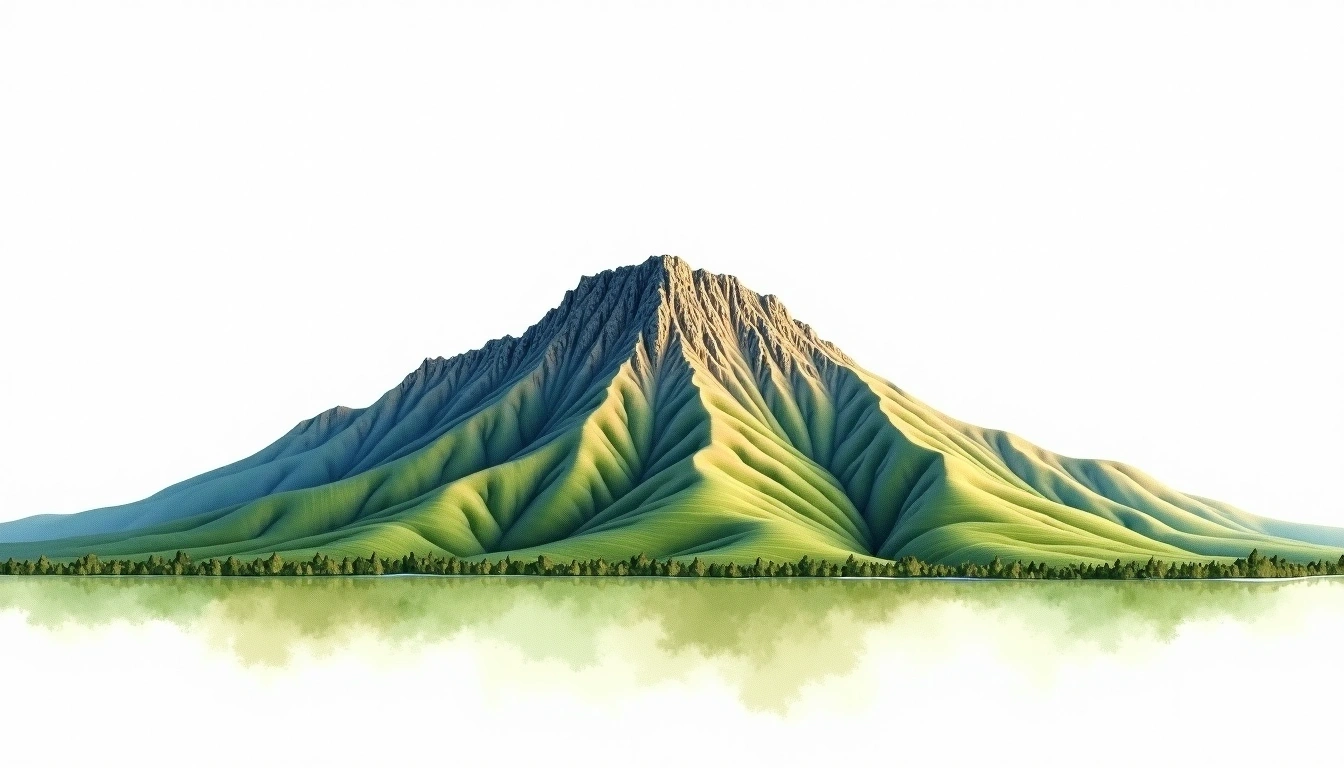 Mount Sonder — 1,380m — Australia — watercolor illustration