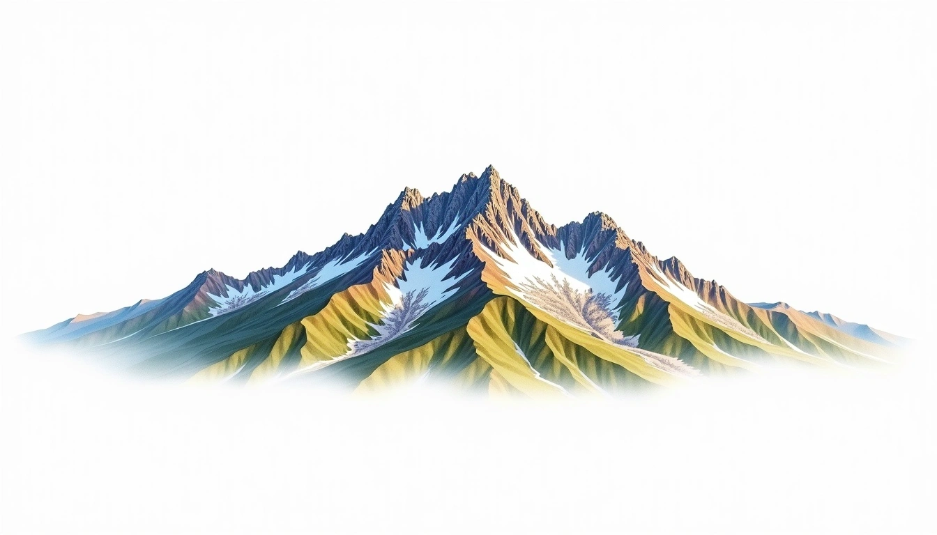 Mount Speke — 4,890m — Uganda — watercolor illustration